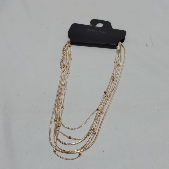 Kohl's rose gold multi row 6 strand necklace - Picture 3 of 4